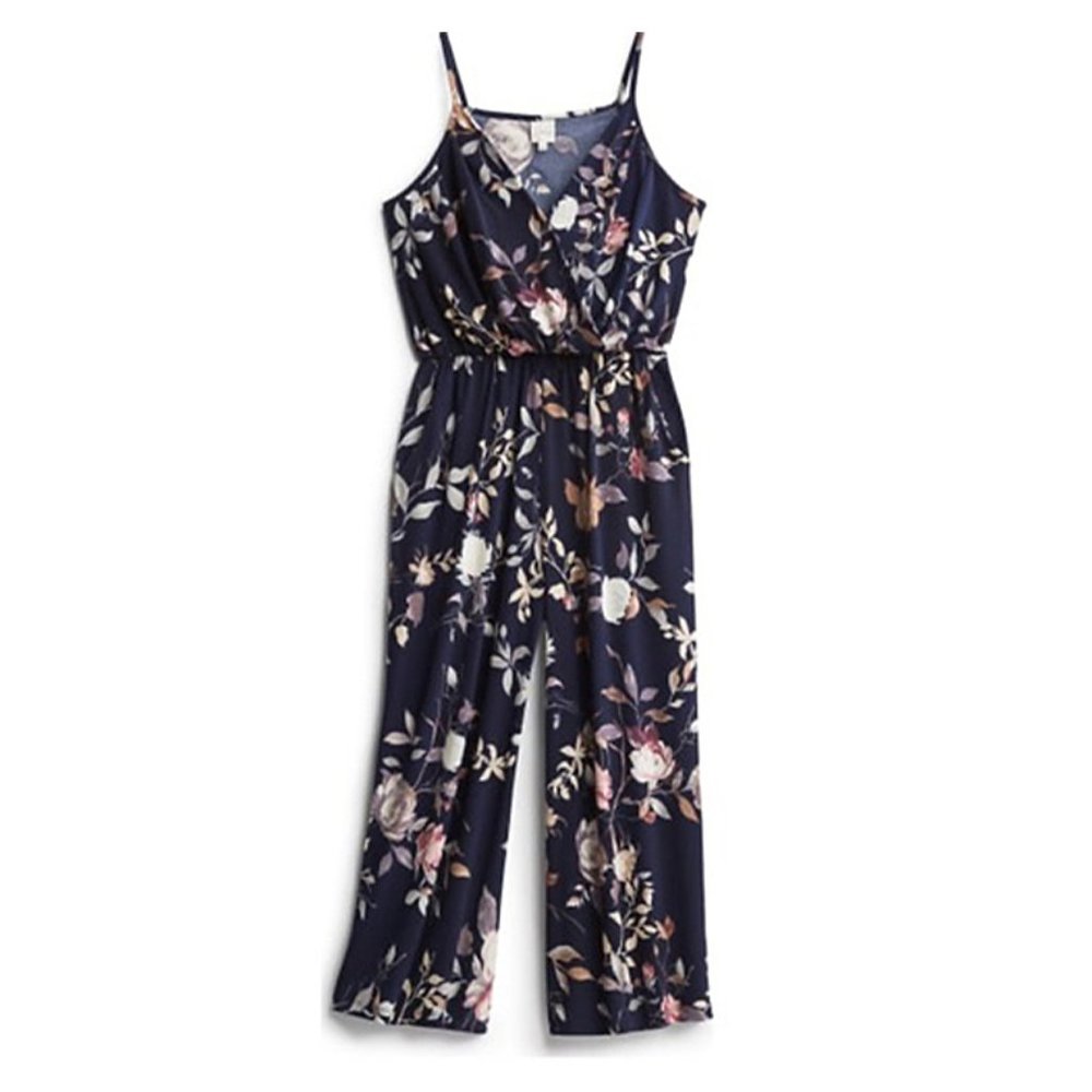 Kaileigh Olivia Cropped Jumpsuit - Navy Floral